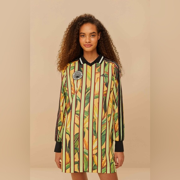 adidas Dresses & Skirts - Adidas x FARM Rio Tropical Print Jersey Sporty Dress JD6284 Size Small NWT
